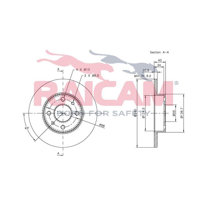 Stabdžių diskas RAICAM RD01047