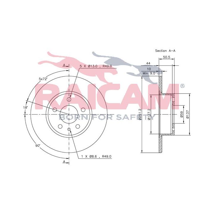 Stabdžių diskas RAICAM RD01051