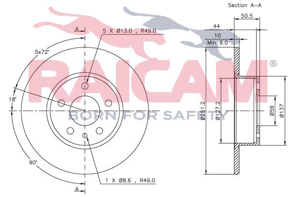 Stabdžių diskas RAICAM RD01051