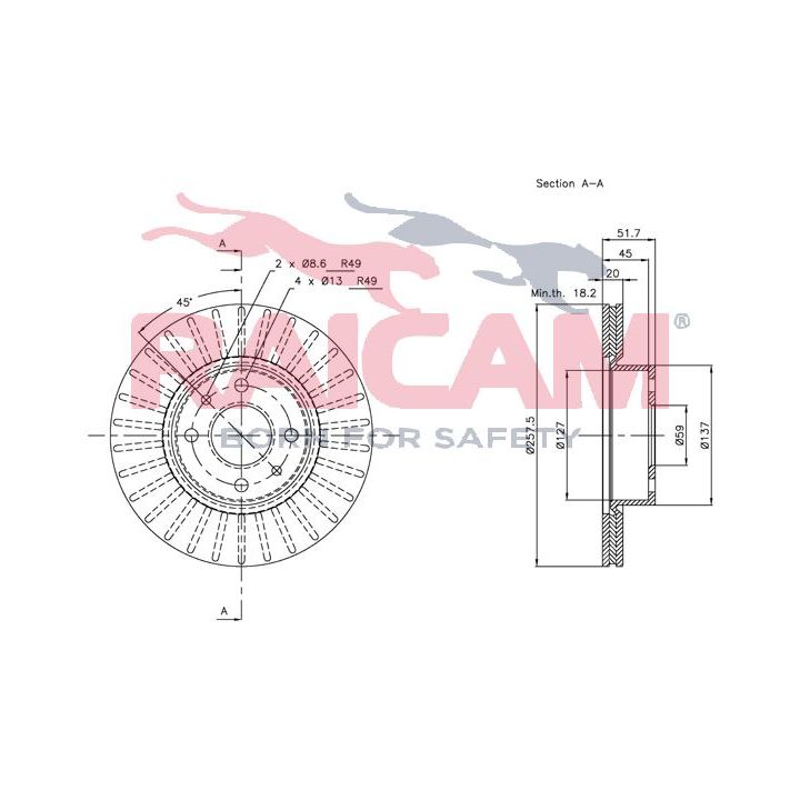 Stabdžių diskas RAICAM RD01052