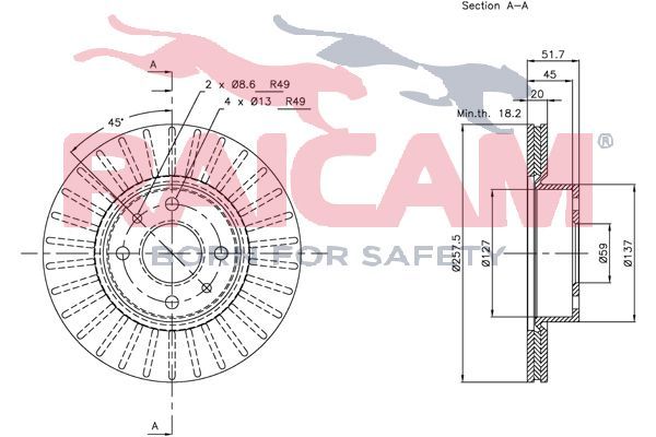 Stabdžių diskas RAICAM RD01052