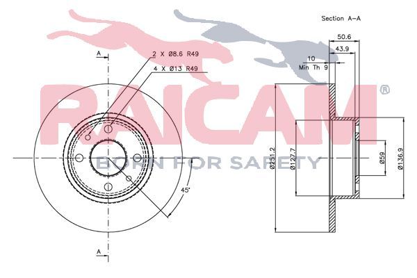 Stabdžių diskas RAICAM RD01053