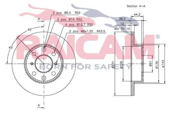 Stabdžių diskas RAICAM RD01055