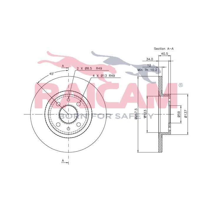 Stabdžių diskas RAICAM RD01056