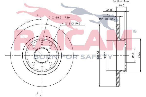 Stabdžių diskas RAICAM RD01056