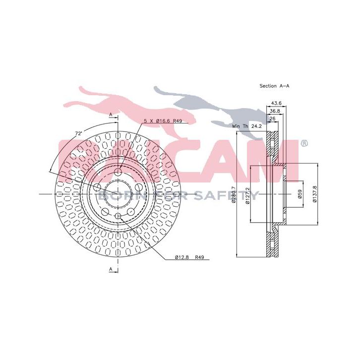 Stabdžių diskas RAICAM RD01065