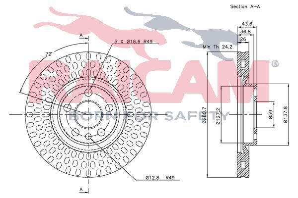 Stabdžių diskas RAICAM RD01065