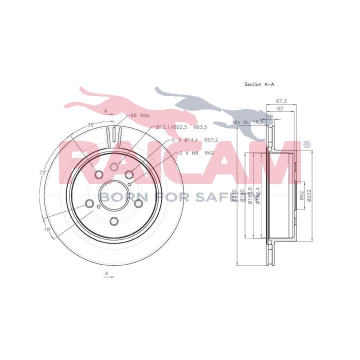 Stabdžių diskas RAICAM RD01086