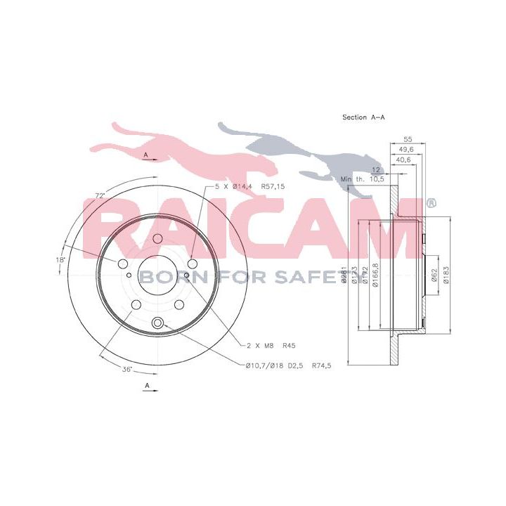 Stabdžių diskas RAICAM RD01094