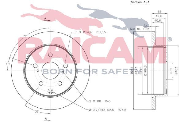 Stabdžių diskas RAICAM RD01094