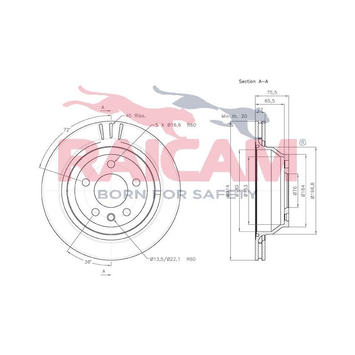 Stabdžių diskas RAICAM RD01120