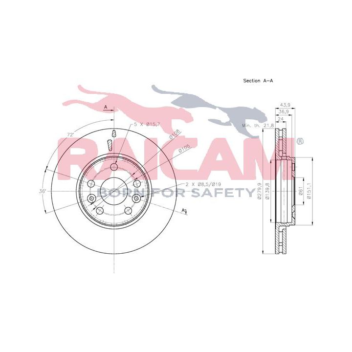 Stabdžių diskas RAICAM RD01164