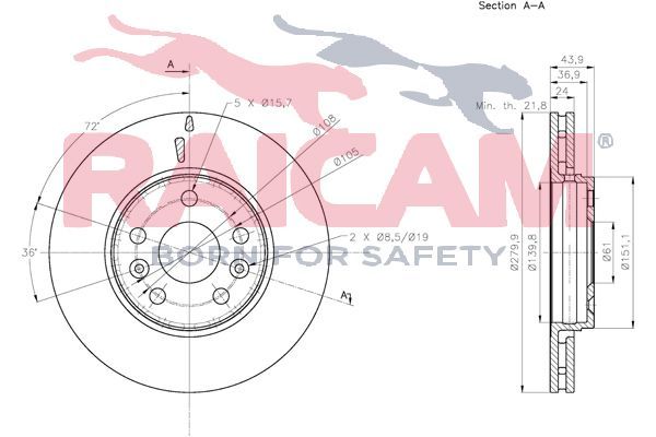 Stabdžių diskas RAICAM RD01164