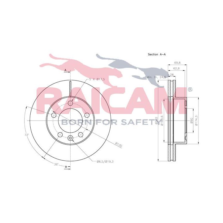 Stabdžių diskas RAICAM RD01166