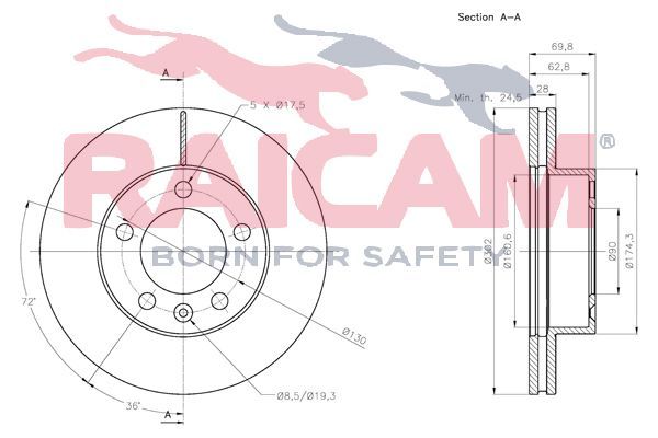Stabdžių diskas RAICAM RD01166