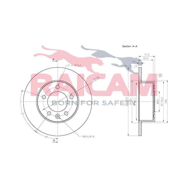 Stabdžių diskas RAICAM RD01167
