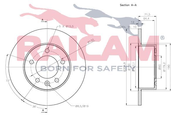 Stabdžių diskas RAICAM RD01167