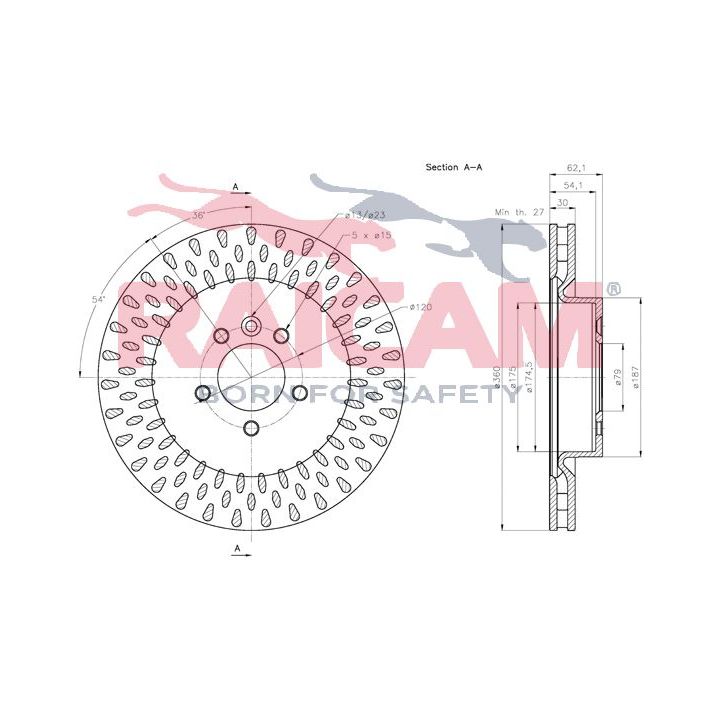 Stabdžių diskas RAICAM RD01169