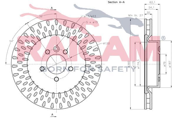 Stabdžių diskas RAICAM RD01169