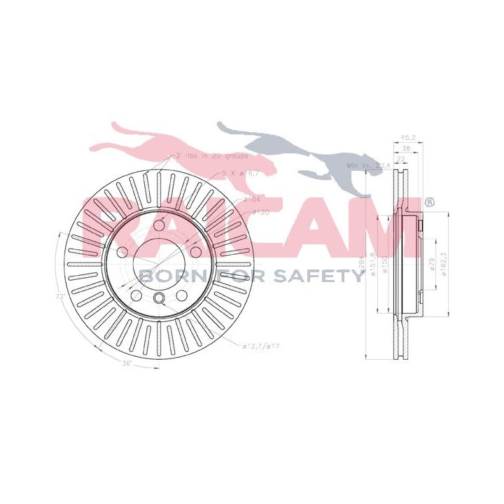 Stabdžių diskas RAICAM RD01204