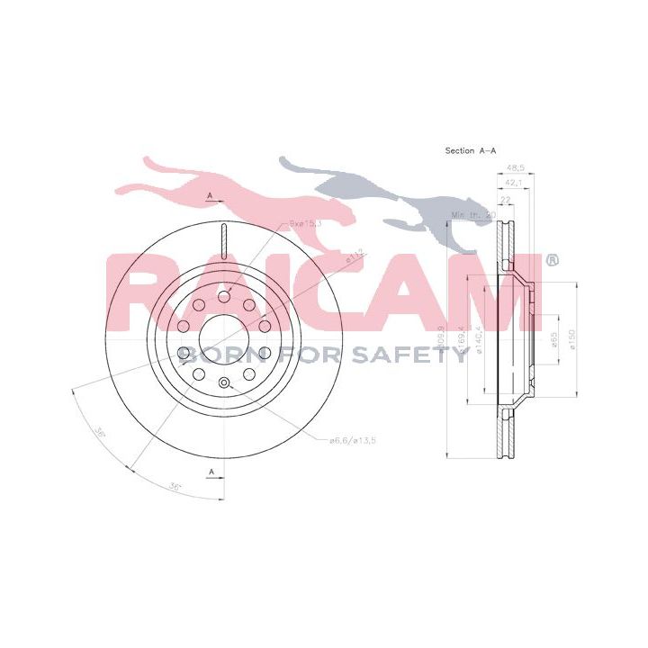 Stabdžių diskas RAICAM RD01207