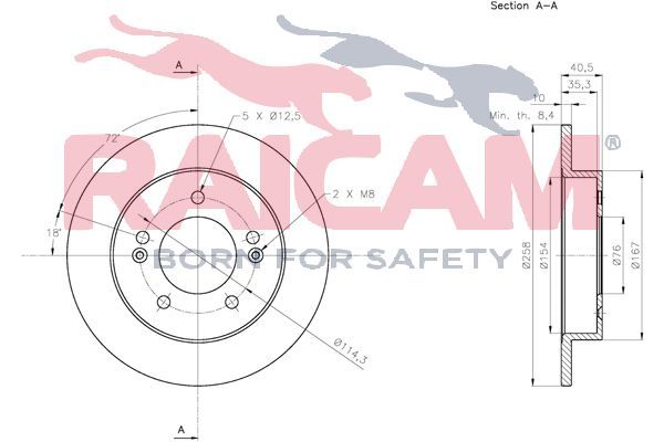 Stabdžių diskas RAICAM RD01228