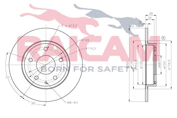 Stabdžių diskas RAICAM RD01229