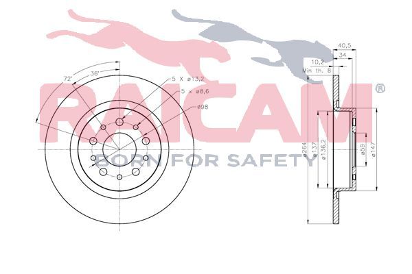 Stabdžių diskas RAICAM RD01232