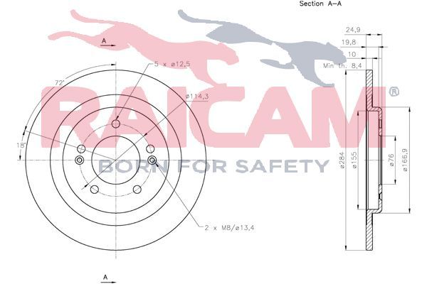 Stabdžių diskas RAICAM RD01233