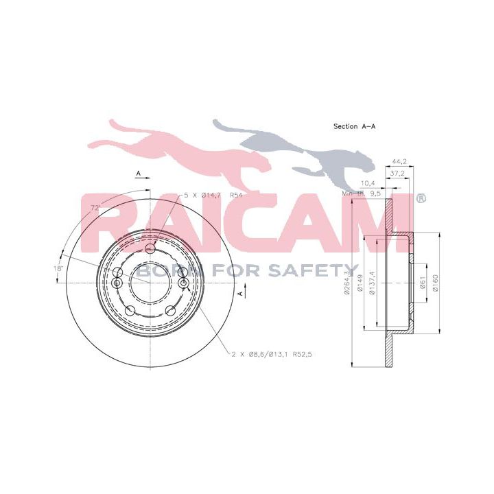 Stabdžių diskas RAICAM RD01249