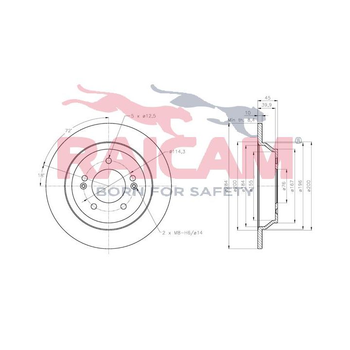 Stabdžių diskas RAICAM RD01253