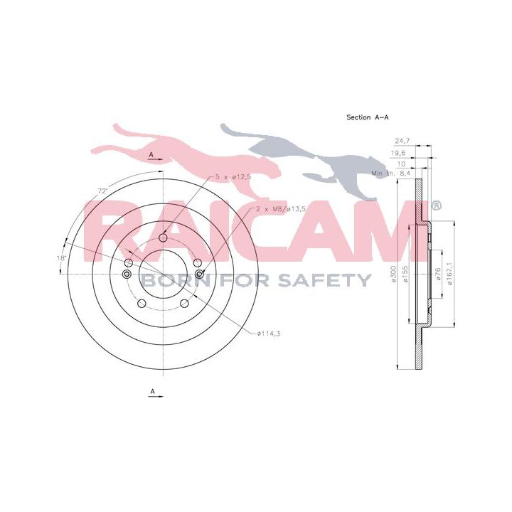 Stabdžių diskas RAICAM RD01255