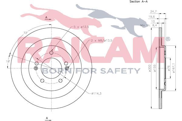 Stabdžių diskas RAICAM RD01255