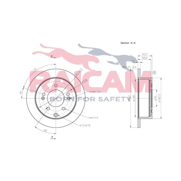 Stabdžių diskas RAICAM RD01257
