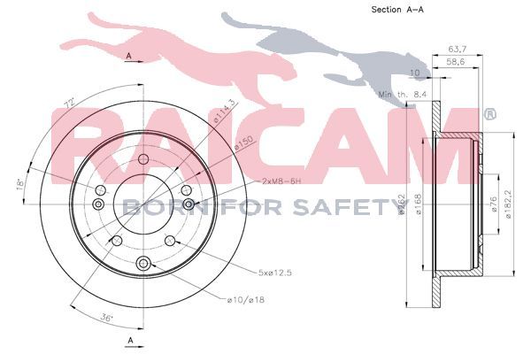 Stabdžių diskas RAICAM RD01257