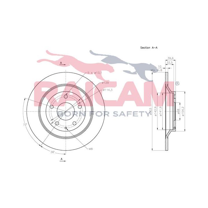 Stabdžių diskas RAICAM RD01272