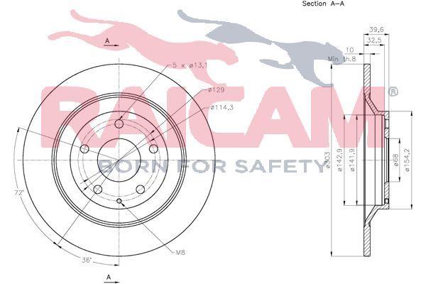 Stabdžių diskas RAICAM RD01272