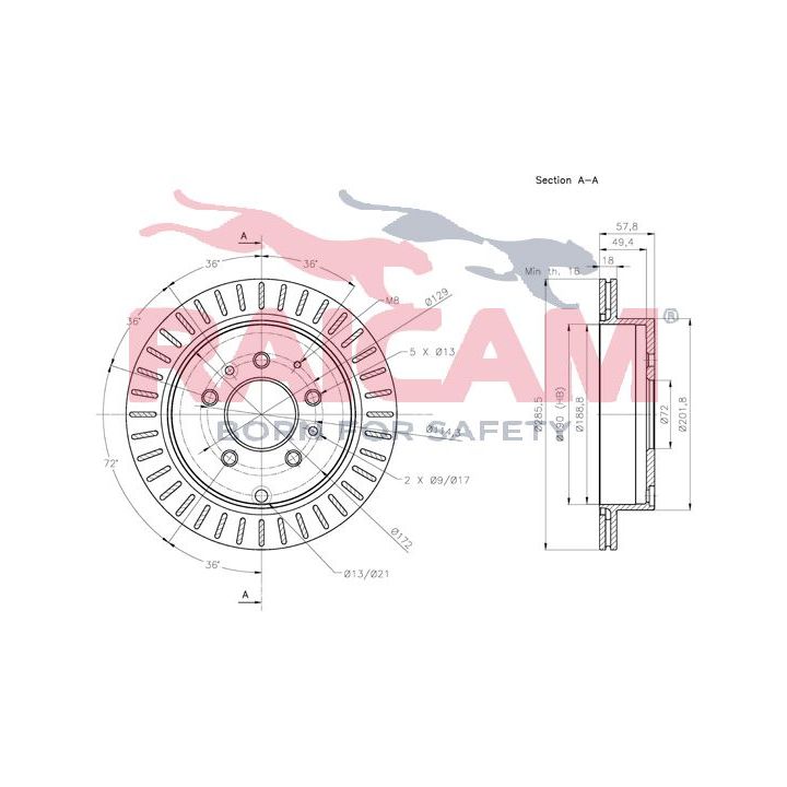 Stabdžių diskas RAICAM RD01305