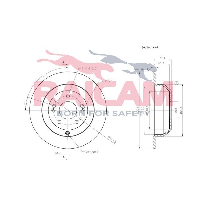 Stabdžių diskas RAICAM RD01306