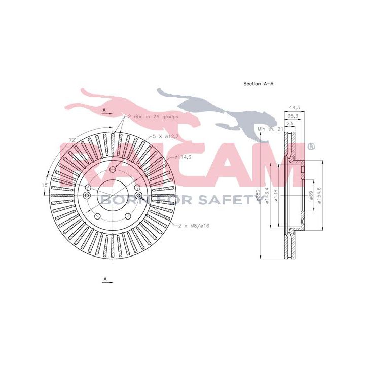 Stabdžių diskas RAICAM RD01318