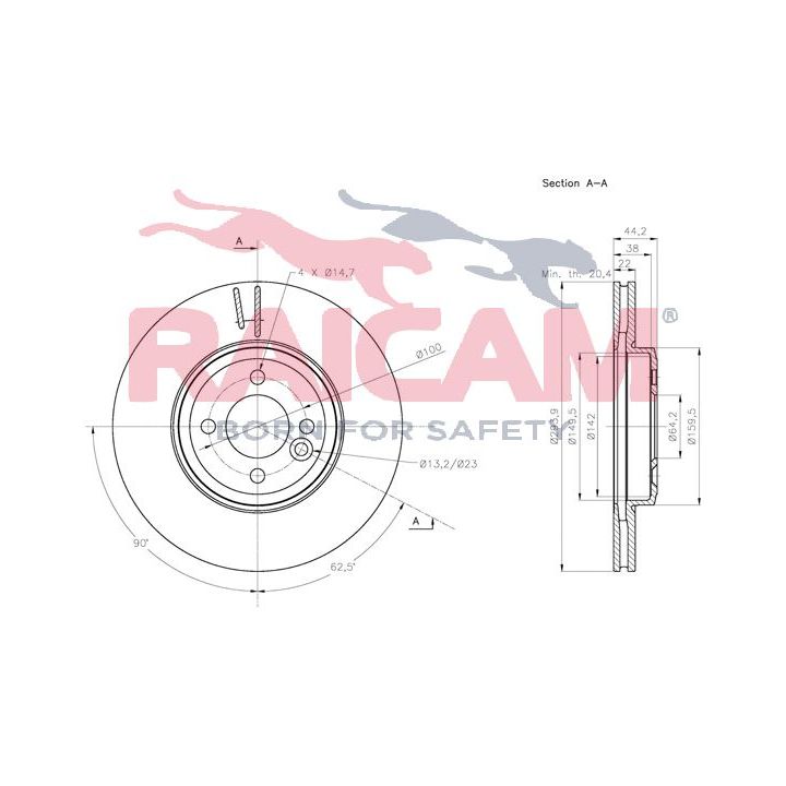 Stabdžių diskas RAICAM RD01325