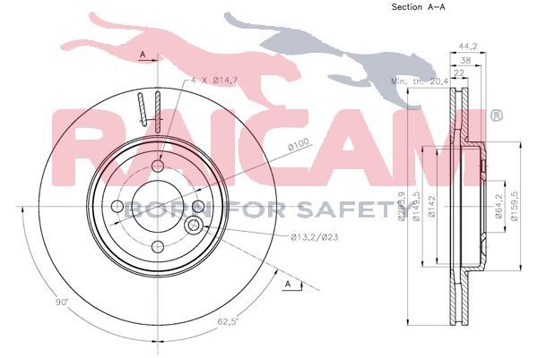 Stabdžių diskas RAICAM RD01325