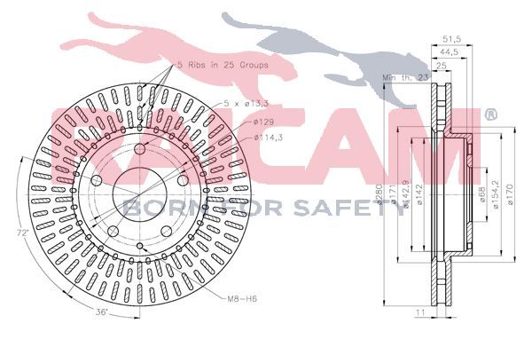 Stabdžių diskas RAICAM RD01328
