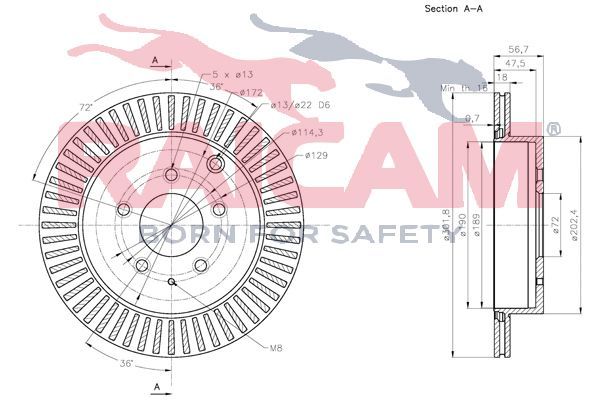 Stabdžių diskas RAICAM RD01347