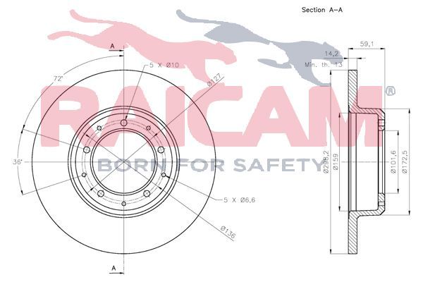 Stabdžių diskas RAICAM RD01351