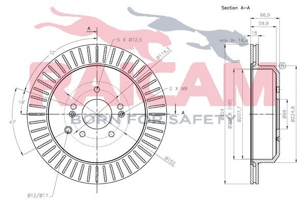 Stabdžių diskas RAICAM RD01372