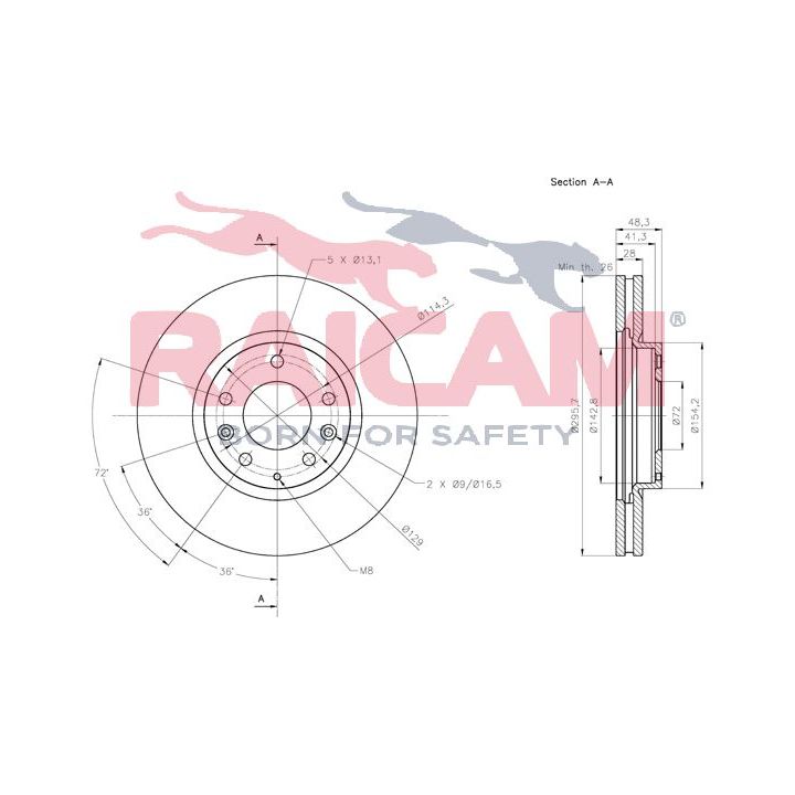 Stabdžių diskas RAICAM RD01397