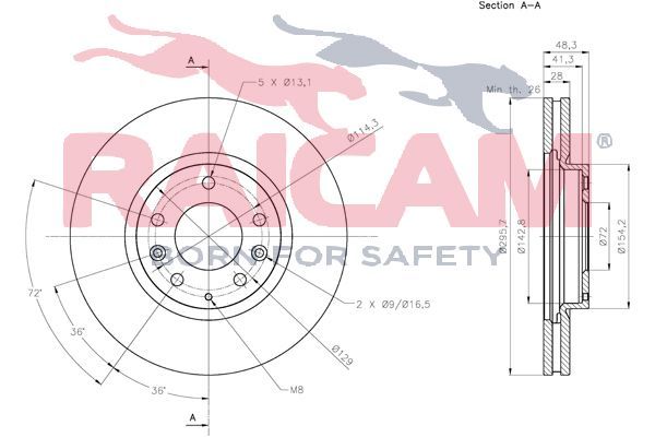 Stabdžių diskas RAICAM RD01397