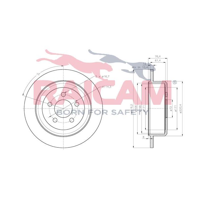 Stabdžių diskas RAICAM RD01408