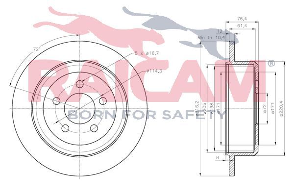 Stabdžių diskas RAICAM RD01408